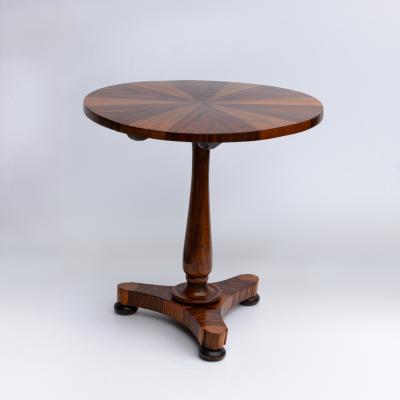 Biedermeier Specimen Pedestal Table in Yew and Mahogany circa 1890