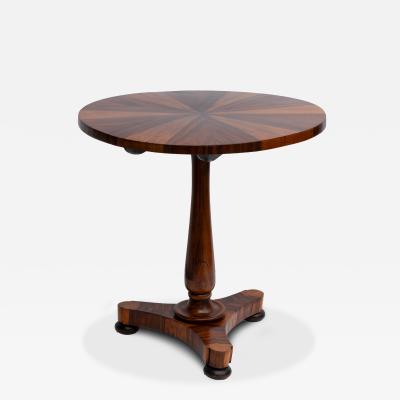 Biedermeier Specimen Pedestal Table in Yew and Mahogany circa 1890