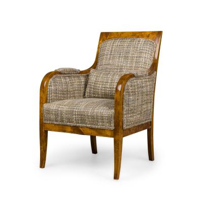 Biedermeier Square Back Birch Armchair