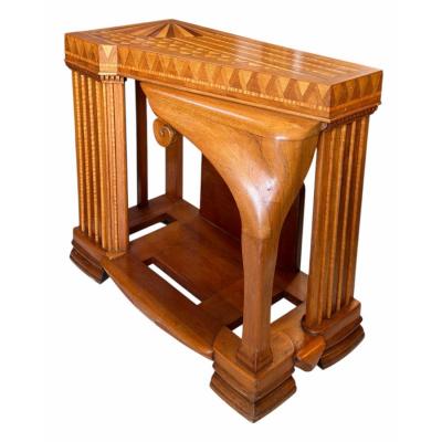 Biedermeier Style Austrian Art Deco Inlaid Console Table