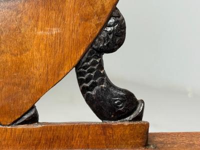 Biedermeier Style Fruitwood Black Fabric Daybed USA 19th c 