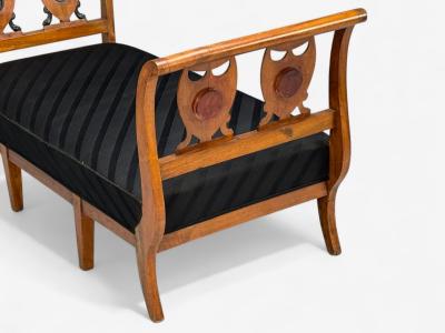 Biedermeier Style Fruitwood Black Fabric Daybed USA 19th c 