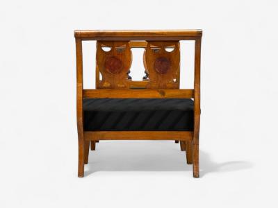 Biedermeier Style Fruitwood Black Fabric Daybed USA 19th c 