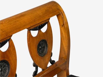 Biedermeier Style Fruitwood Black Fabric Daybed USA 19th c 