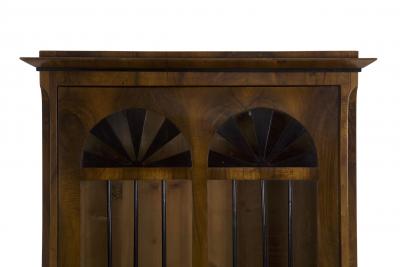 Biedermeier Style Walnut and Parcel Ebonized Display Cabinet