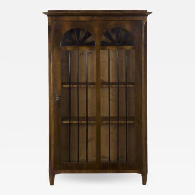 Biedermeier Style Walnut and Parcel Ebonized Display Cabinet