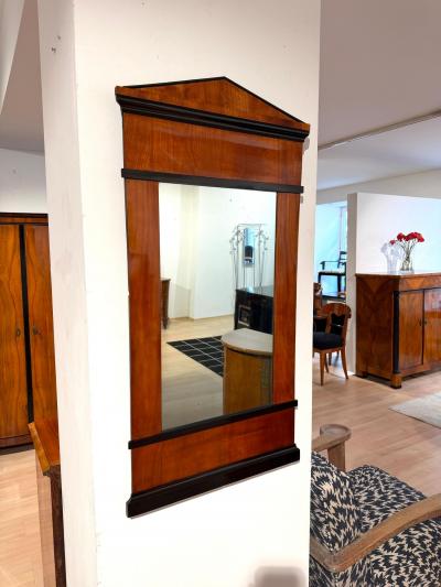 Biedermeier Wall Mirror Cherry Veneer Ebonized South Germany circa 1820