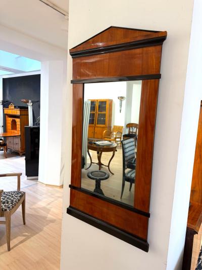 Biedermeier Wall Mirror Cherry Veneer Ebonized South Germany circa 1820