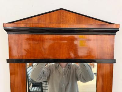 Biedermeier Wall Mirror Cherry Veneer Ebonized South Germany circa 1820