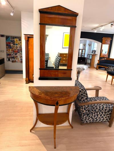 Biedermeier Wall Mirror Cherry Veneer Ebonized South Germany circa 1820