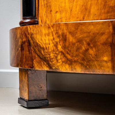 Biedermeier Walnut Demilune Cabinet with Ebonized Details Germany circa 1820