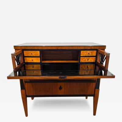 Biedermeier Writing Chest Walnut Veneer Ebonized South Germany circa 1825