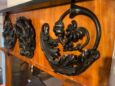 Big Empire Mirror Mahogany Carved Decor South Germany circa 1810