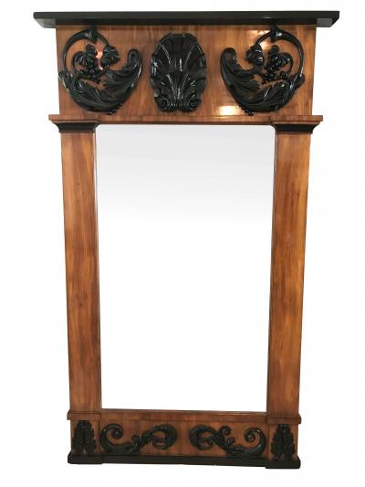 Big Empire Mirror Mahogany Carved Decor South Germany circa 1810