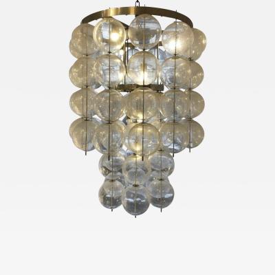 Big Glass Ceiling Light Czceh c 1960