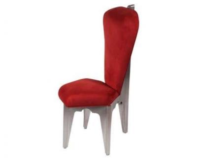 Bilhenry Walker Diamond Spine Chair in Aluminum and Fabric by Sculptor BilHenry Walker