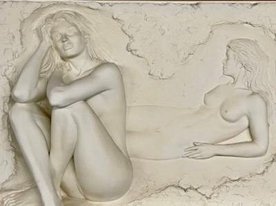 Bill Mack 3D Figural Wall Sculpture Reflection Monumental in Size Nude