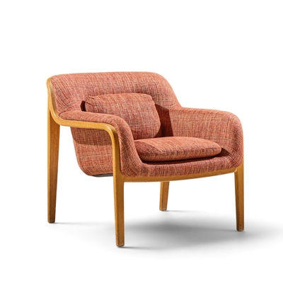 Bill Stephens Bill Stephens for Knoll Model 1315 Mid Century Bentwood Lounge Chairs Pair