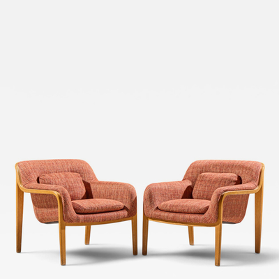 Bill Stephens Bill Stephens for Knoll Model 1315 Mid Century Bentwood Lounge Chairs Pair
