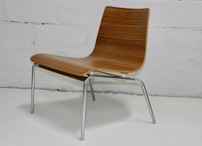 Billiani Zebra wood And Chrome Modern Slipper Chairs