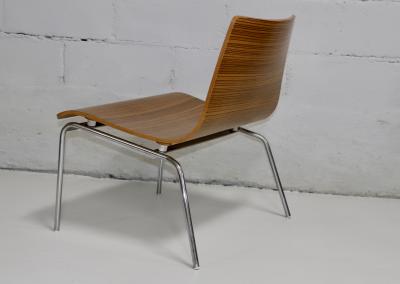 Billiani Zebra wood And Chrome Modern Slipper Chairs