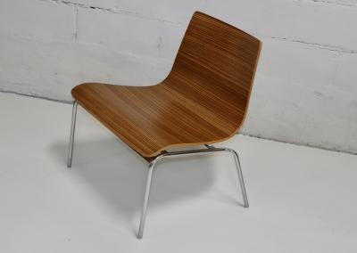 Billiani Zebra wood And Chrome Modern Slipper Chairs