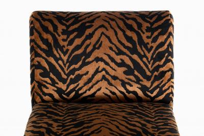 Billy Baldwin Billy Baldwin Style Hollywood Regency Slipper Chairs in Tiger Velvet