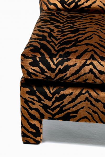 Billy Baldwin Billy Baldwin Style Hollywood Regency Slipper Chairs in Tiger Velvet