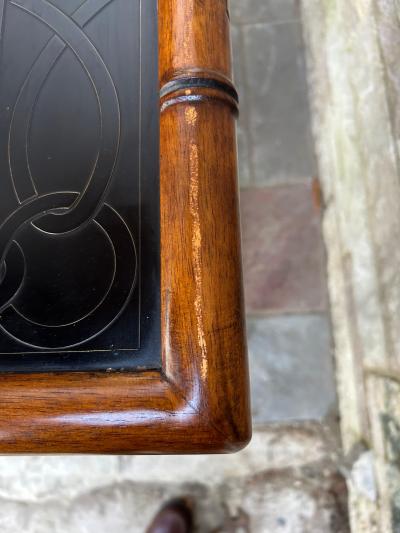 Billy Baldwin Handsome Faux Bamboo 2 Tier Console Table Mid Century Modern