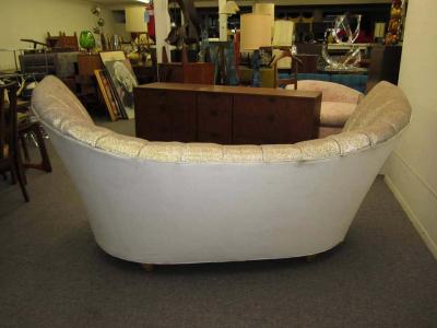 Billy Baldwin Sparkling Hollywood Regency Column Tufted Loveseat Sofa