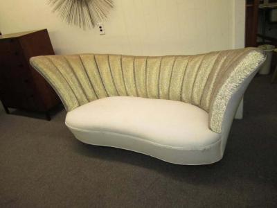 Billy Baldwin Sparkling Hollywood Regency Column Tufted Loveseat Sofa