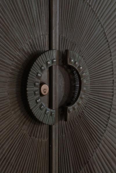 Billy Joe McCarroll and David Gillespie Bronze Brutalist Heroic Sunburst Doors