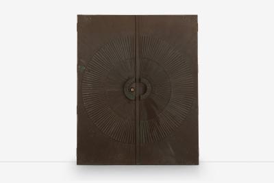 Billy Joe McCarroll and David Gillespie Bronze Brutalist Heroic Sunburst Doors