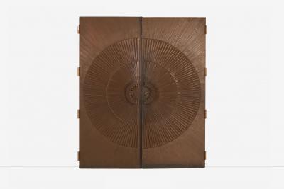 Billy Joe McCarroll and David Gillespie Bronze Brutalist Heroic Sunburst Doors