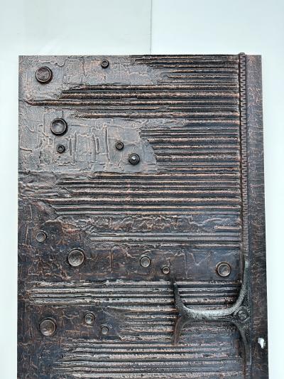 Billy Joe Mccarroll David Gillespe Brutalist Aluminum Door Panel in Anodized Bronze Copper Finish