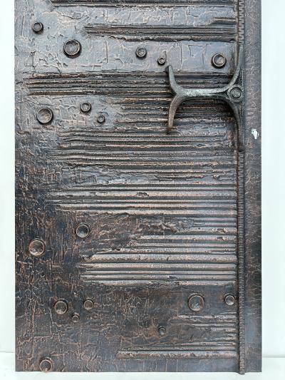 Billy Joe Mccarroll David Gillespe Brutalist Aluminum Door Panel in Anodized Bronze Copper Finish