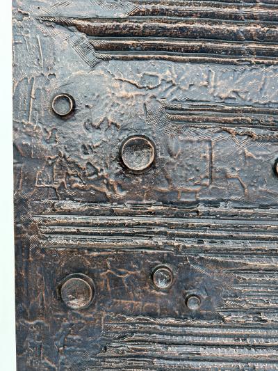 Billy Joe Mccarroll David Gillespe Brutalist Aluminum Door Panel in Anodized Bronze Copper Finish