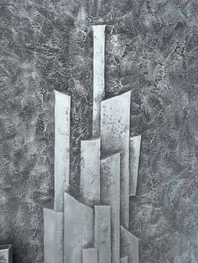 Billy Joe Mccarroll David Gillespe Cast Aluminum Brutalist Door Panel with Handle