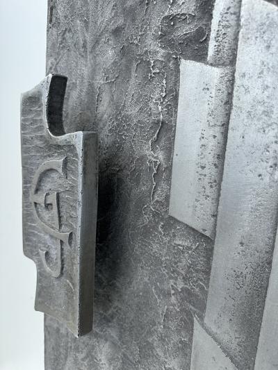 Billy Joe Mccarroll David Gillespe Cast Aluminum Brutalist Door Panel with Handle