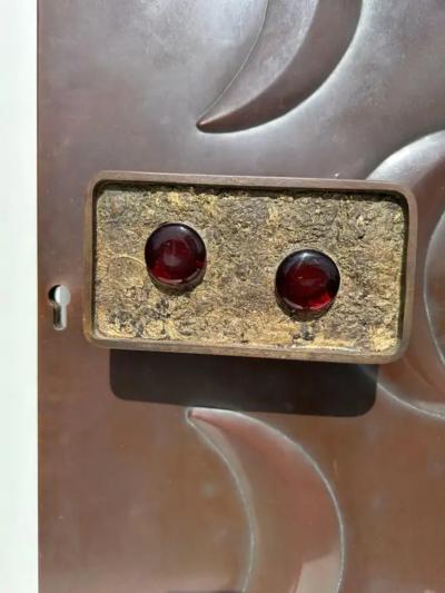 Billy Joe Mccarroll David Gillespe Mid Century Copper and Bronze Door Panel