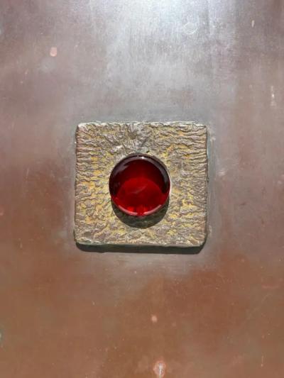 Billy Joe Mccarroll David Gillespe Mid Century Copper and Bronze Door Panel