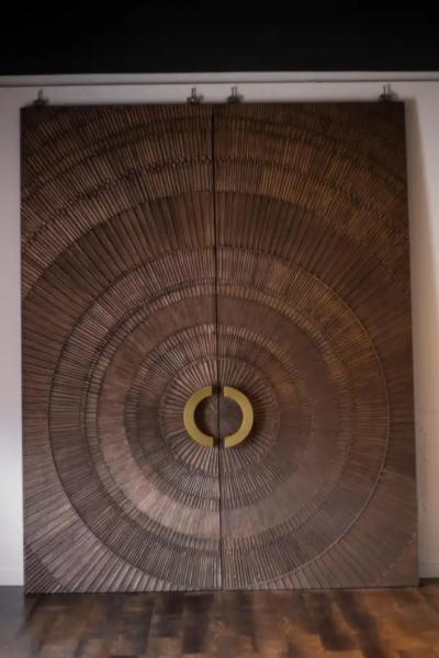 Billy Joe Mccarroll David Gillespe Pair of Heroic Sunburst Style Doors after Billy Joe McCarroll and David Gillespe