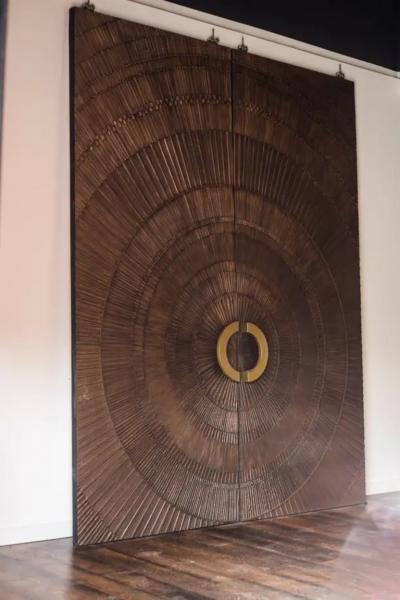 Billy Joe Mccarroll David Gillespe Pair of Heroic Sunburst Style Doors after Billy Joe McCarroll and David Gillespe