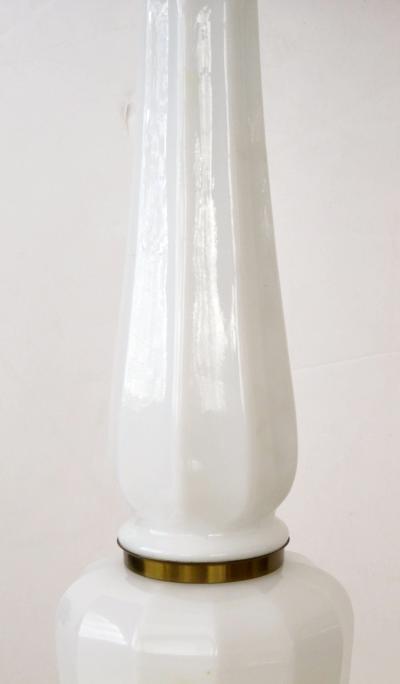Bing Grondahl Heiberg A Pair of Danish White Opaline Lamps by Bing and Groendahl Heiberg
