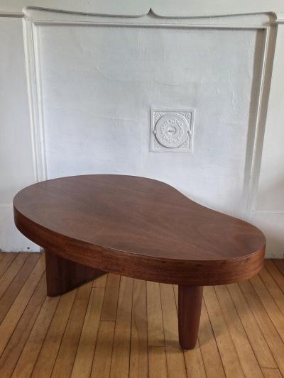 Biomorphic Mahogany Coffee Table North Shore Massachusetts c 1948 Studio
