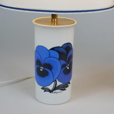 Birger Kaipiainen A Pair of Birger Kaipiainen Pansy Limited Edition Table Lamps Arabia 1980s