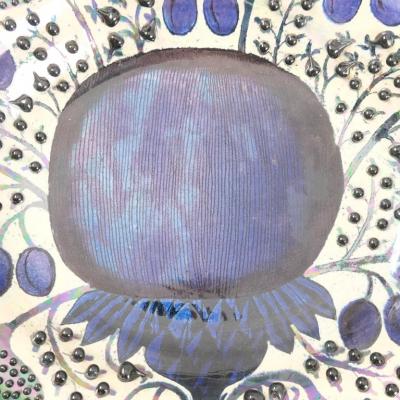 Birger Kaipiainen Birger Kaipiainen Very Large Ceramic Plate Plums and Berries Arabia 1970s