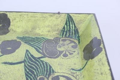 Birger Kaipiainen Large Surreal Green Garden Birger Kaipiainen Faience Wall Relief R rstrand 1950s