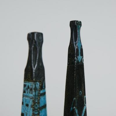 Birger Kaipiainen Unique Birger Kaipiainen Blue Ceramic Sculpture Three Graces R rstrand 1950s