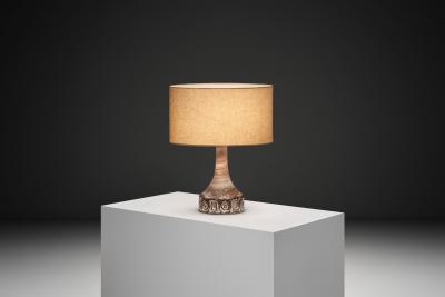 Birte Vedel Howard Glazed Stoneware Table Lamp by Birte Vedel Howard Denmark ca 1960s
